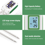 Digital thermometer with highlighted settings, illustrating its features for precise temperature readings.