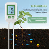  A close-up of a soil pH meter, featuring a digital display and probe, used to assess soil health for plant growth. 