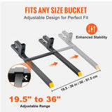 Adjustable height bucket displayed with clear measurements for easy reference and use. 
