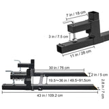 Side-by-side comparison of measurements for two hydraulic lift types, highlighting their distinct dimensions and features.